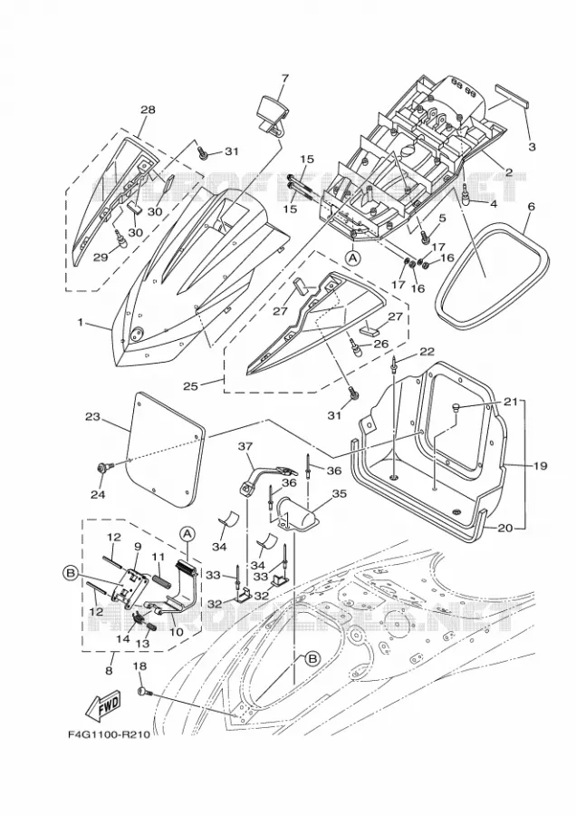 ENGINE HATCH 2 Yamaha WAVERUNNER 1050 2017 VX  VX1050F-S