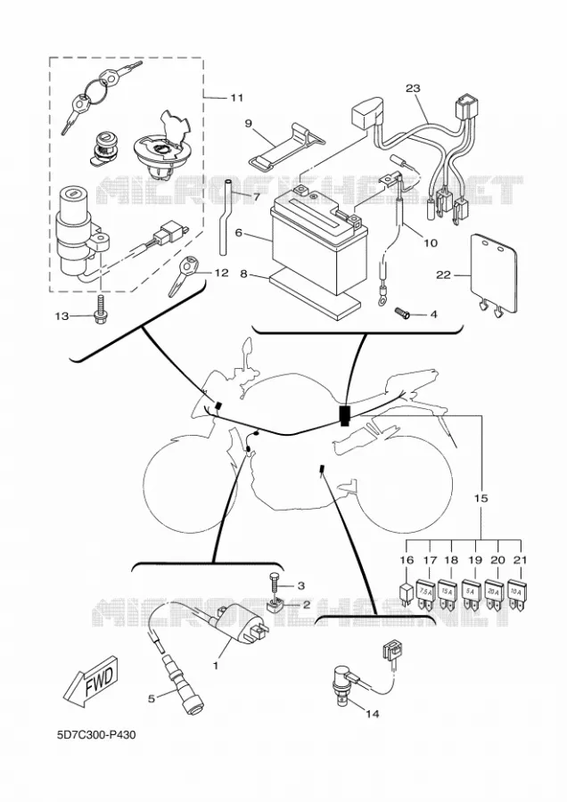 PARTIE ELECTRIQUE 1 Yamaha MOTO 125 2015 MT  MT125