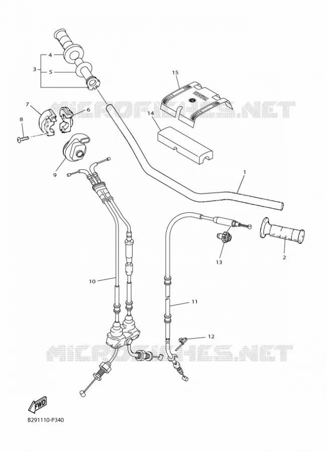 GUIDON ET CABLES Yamaha MOTO 250 2018 WRF  WR250F