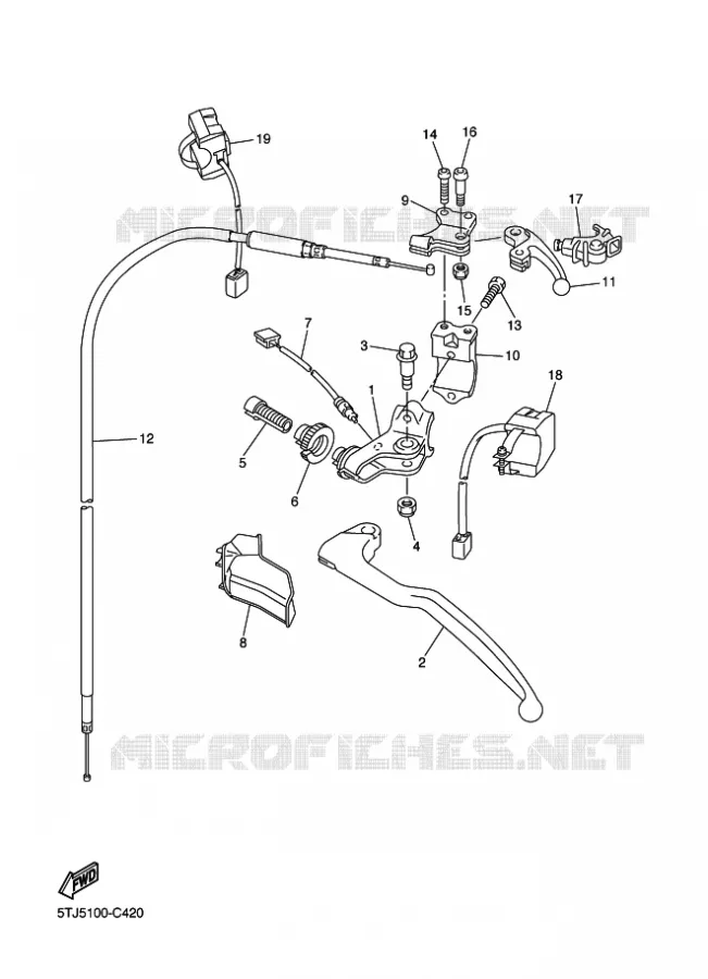 COMMODO / LEVIER Yamaha MOTO 250 2005 WRF  WR250F