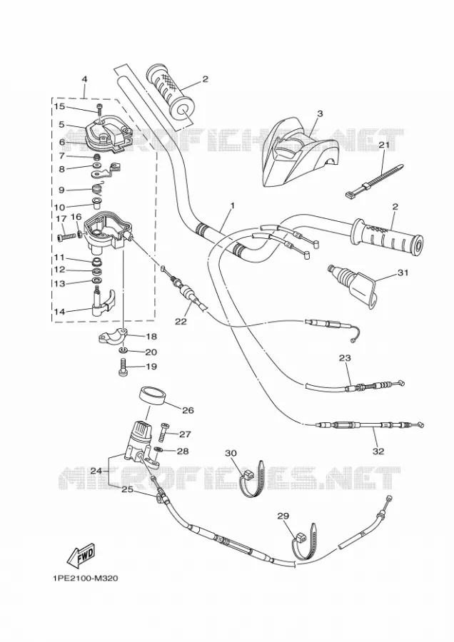 GUIDON ET CABLES Yamaha QUAD 700 2018 RAPTOR  YFM700R