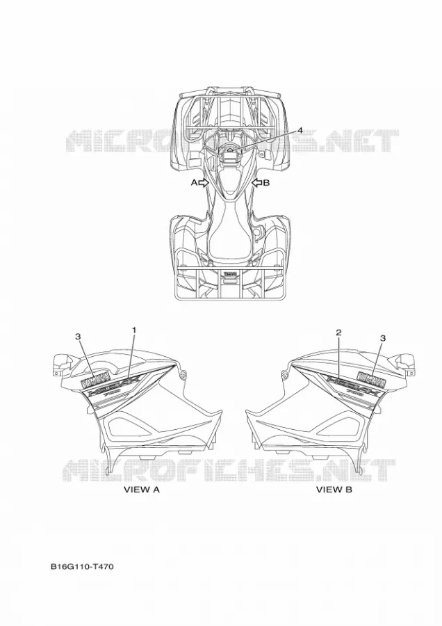 EMBLEME Yamaha QUAD 700 2018 KODIAK  YFM700FWB