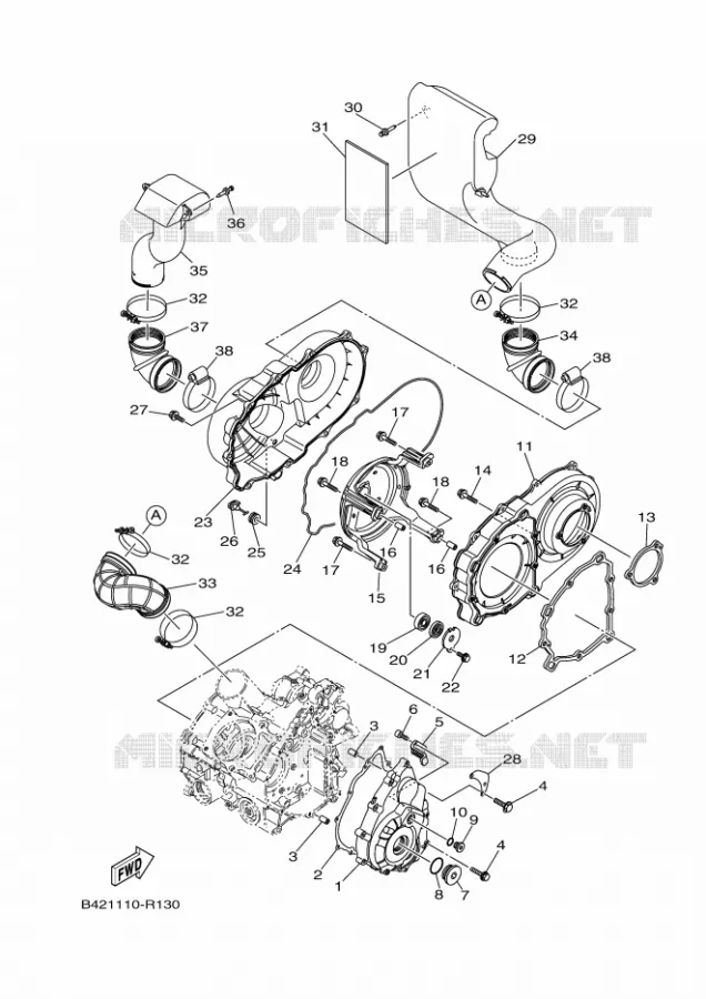 CARTER - MOTEUR 1 Yamaha SIDE BY SIDE 700 2016 VIKING  YXM700EYXM70VPXGVIKING
