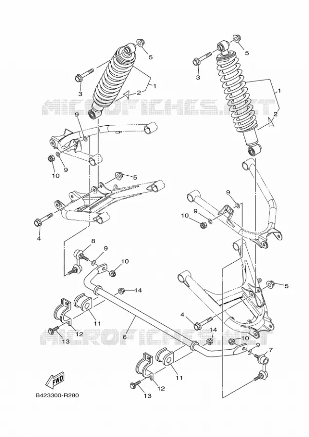 AMORTISSEUR ARRIERE Yamaha SIDE BY SIDE 700 2016 VIKING  YXM700EYXM70VPXGVIKING