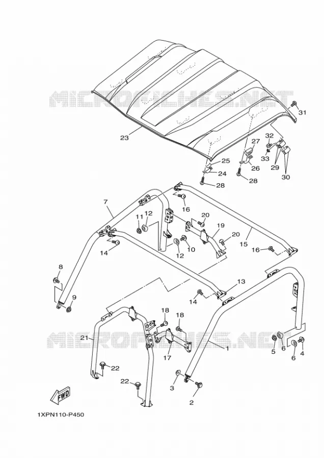 PARE CHOCS 2 Yamaha SIDE BY SIDE 700 2016 VIKING  YXM700EYXM70VPXGVIKING