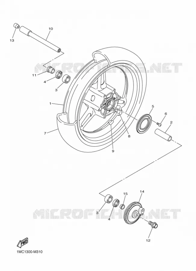 ROUE AVANT Yamaha MOTO 1300 2016 FJR  FJR1300-AE