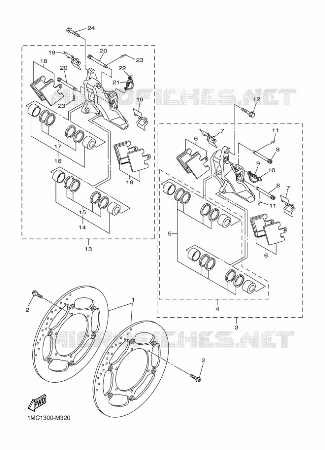 ETRIER DE FREIN AVANT Yamaha MOTO 1300 2016 FJR  FJR1300-AE