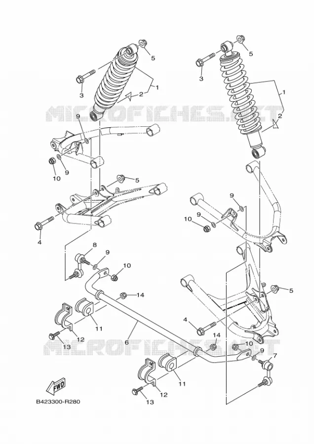 AMORTISSEUR ARRIERE Yamaha SIDE BY SIDE 700 2018 VIKING  YXM700E