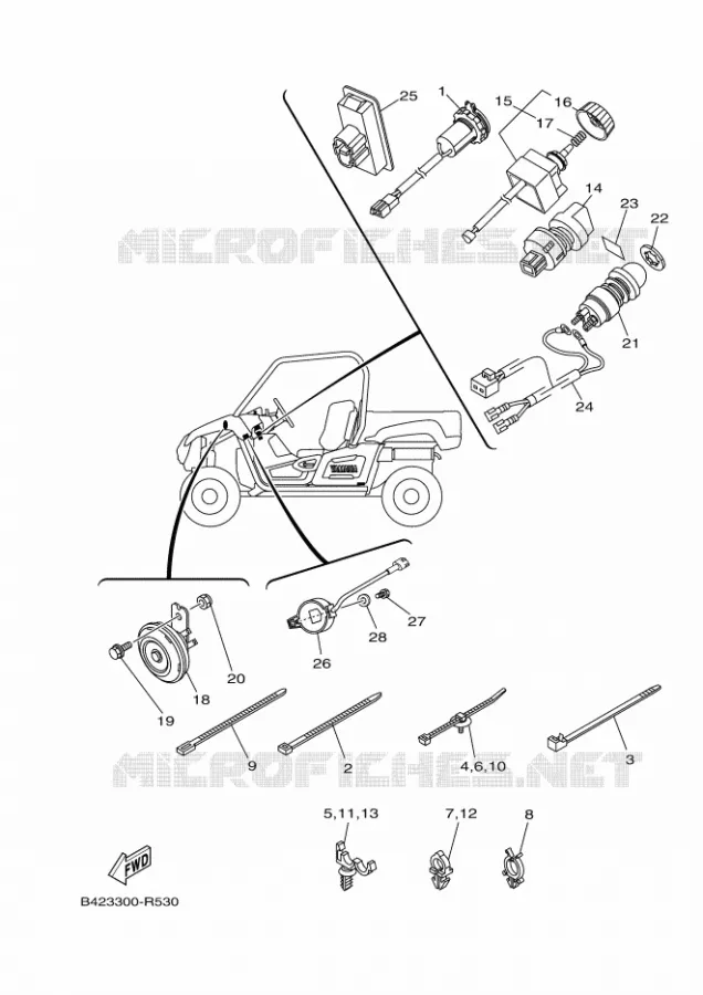 PARTIE ELECTRIQUE 2 Yamaha SIDE BY SIDE 700 2018 VIKING  YXM700E