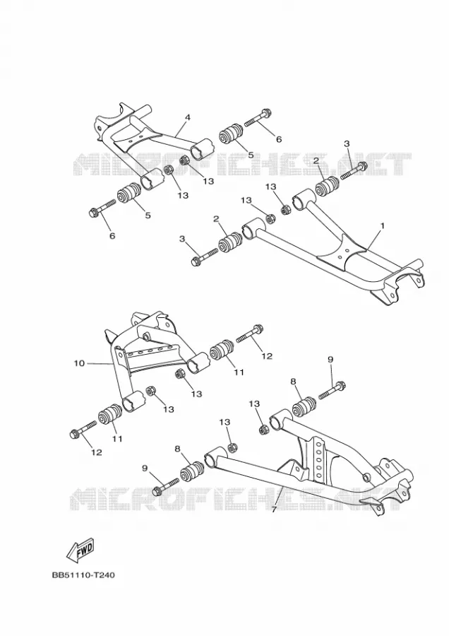 BRAS ARRIERE Yamaha QUAD 450 2018 KODIAK  YFM450FWAD