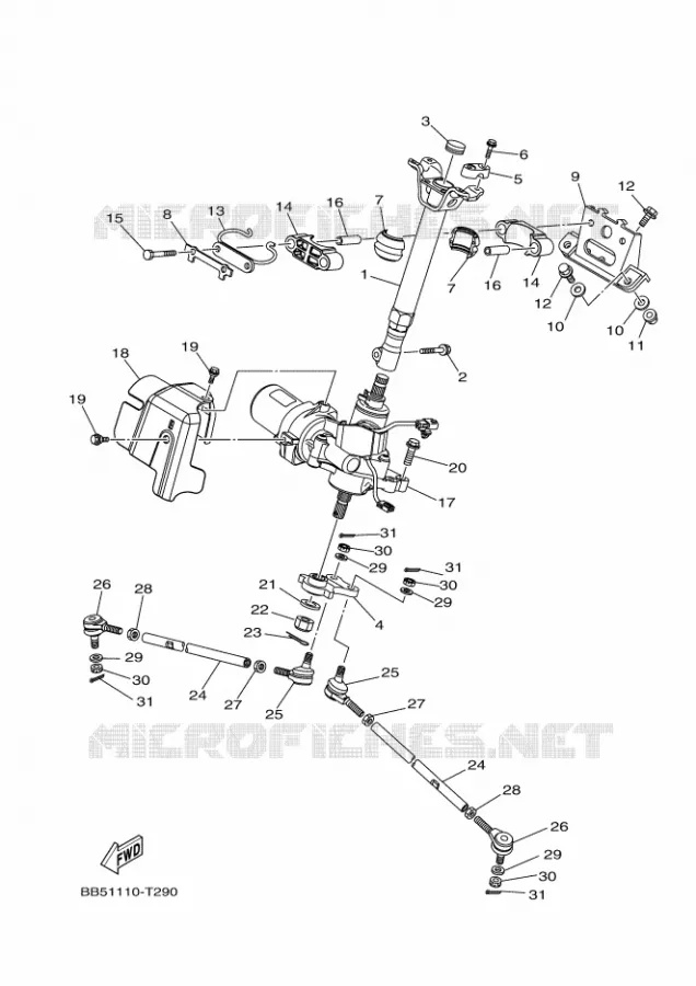 DIRECTION Yamaha QUAD 450 2018 KODIAK  YFM450FWAD