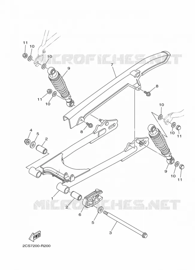 BRAS OSCILLANT / AMORTISSEUR Yamaha MOTO 125 2017 YB  YB125