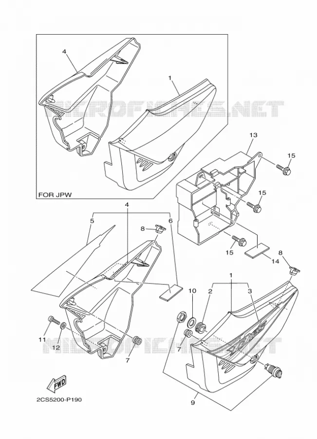 COUVERCLE LATERAL Yamaha MOTO 125 2017 YB  YB125