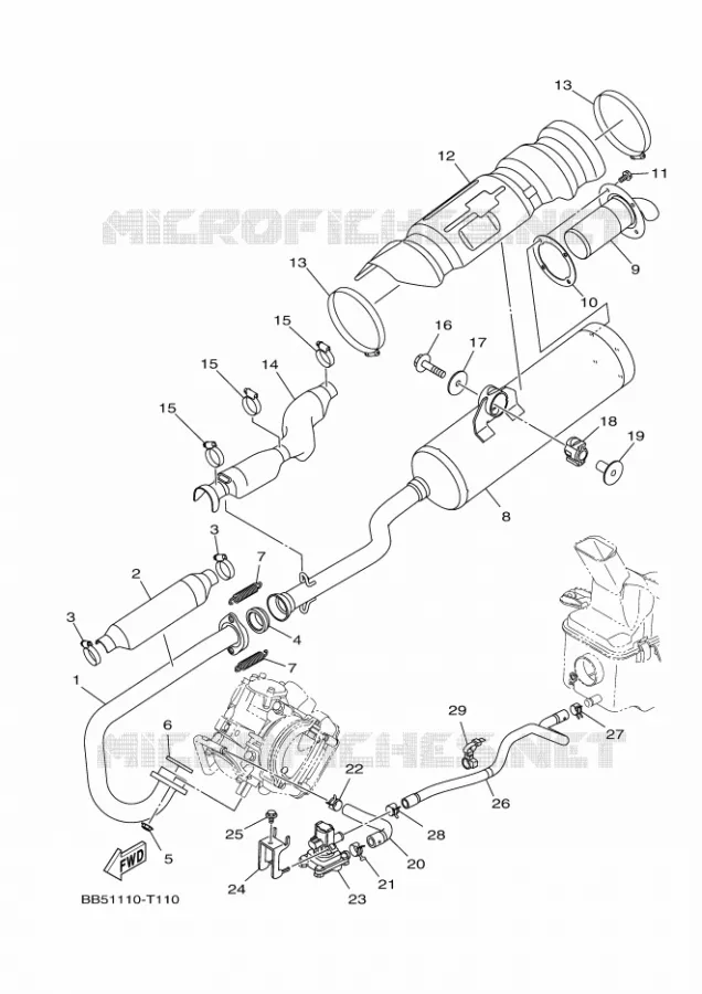 ECHAPPEMENT Yamaha QUAD 450 2018 KODIAK  YFM450FWA