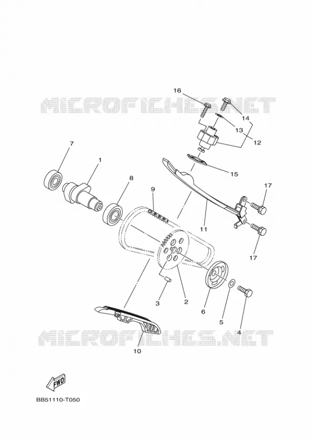 ARBRE A CAMES / CHAINE DE DISTRIBUTION Yamaha QUAD 450 2018 KODIAK  YFM450FWA