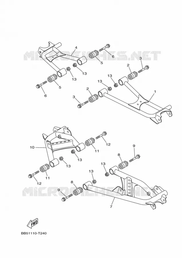 BRAS ARRIERE Yamaha QUAD 450 2018 KODIAK  YFM450FWA