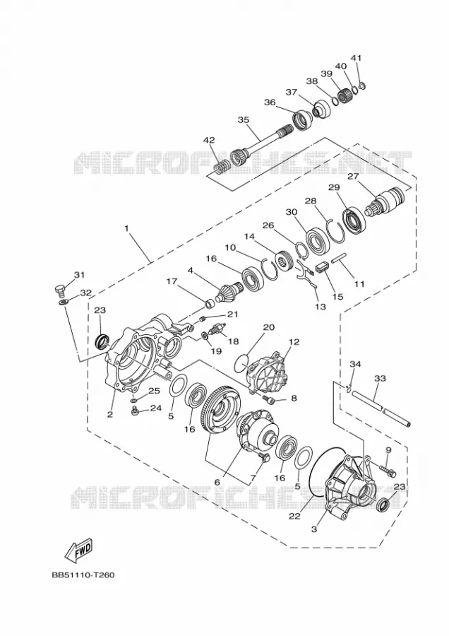 DIFFERENTIEL AVANT Yamaha QUAD 450 2018 KODIAK  YFM450FWA