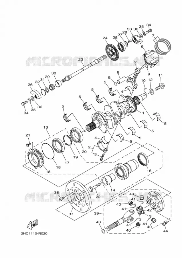VILEBREQUIN / PISTON Yamaha SIDE BY SIDE 1000 2017 YXZ  YXZ1000E