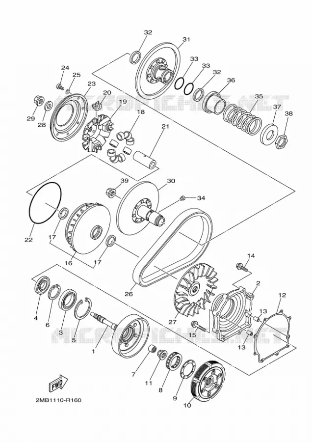EMBRAYAGE DE DEMARREUR Yamaha SIDE BY SIDE 700 2017 WOLVERINE  YXE700E