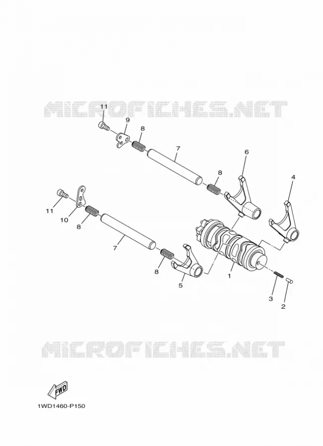 BARILLET DE SELECTION / FOURCHETTES Yamaha MOTO 300 2018 R3  YZF-R3A