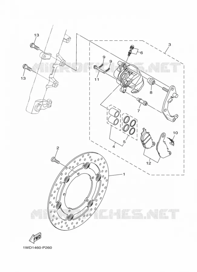 ETRIER DE FREIN AVANT Yamaha MOTO 300 2018 R3  YZF-R3A