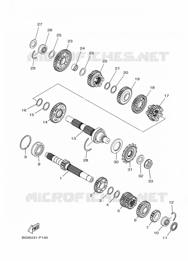 TRANSMISSION Yamaha MOTO 300 2018 R3  YZF-R3A