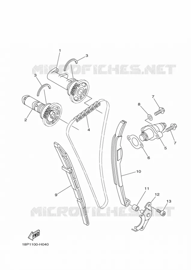 ARBRE A CAMES / CHAINE DE DISTRIBUTION Yamaha QUAD 450 2018 YFZ  YFZ450RSE