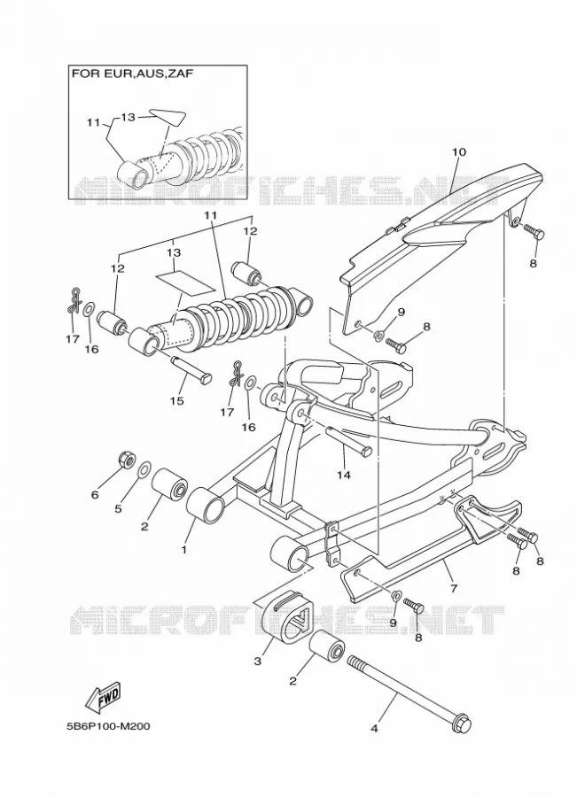 BRAS OSCILLANT / AMORTISSEUR Yamaha MOTO 110 2017 TTR  TT-R110E