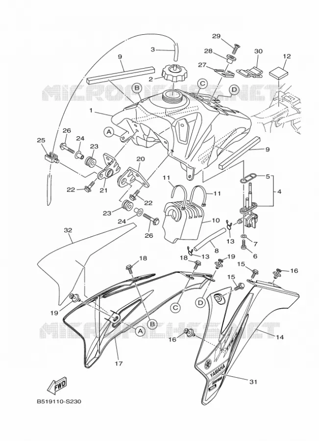 RESERVOIR A ESSENCE Yamaha MOTO 110 2017 TTR  TT-R110E