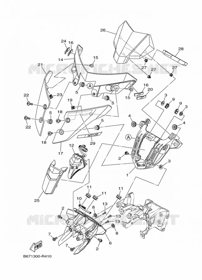 CARENAGES 2 Yamaha MOTO 1000 2017 MT  MTN1000