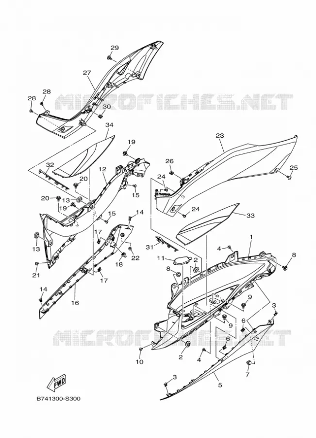 SUPPORT / REPOSE PIEDS 2 Yamaha SCOOTER 300 2017 XMAX  CZD300-A