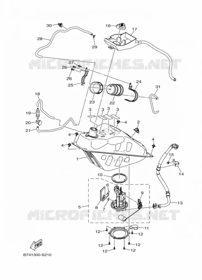 RESERVOIR A ESSENCE Yamaha SCOOTER 300 2017 EVOLIS  CZD300-A
