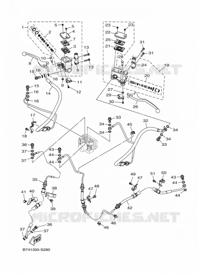 MAITRE CYLINDRE DE FREIN AVANT Yamaha SCOOTER 300 2017 EVOLIS  CZD300-A