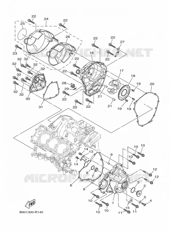 CARTER - MOTEUR 1 Yamaha MOTO 900 2017 XSR  MTM850