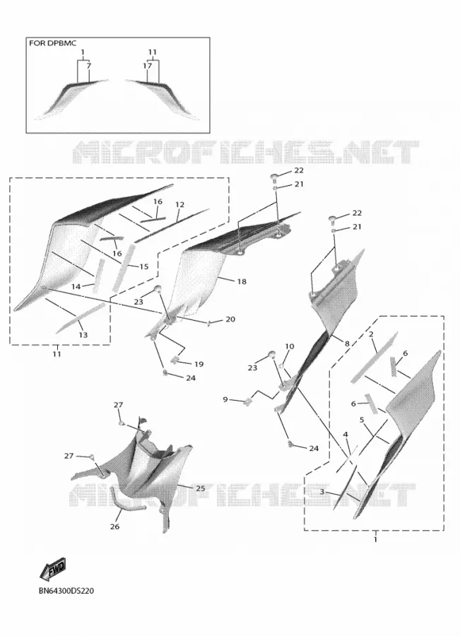 COUVERCLE LATERAL Yamaha MOTO 600 2017 R6  YZF600