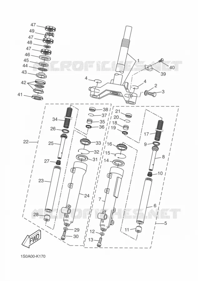FOURCHE Yamaha SCOOTER 50 2014 SLIDER  EW50N