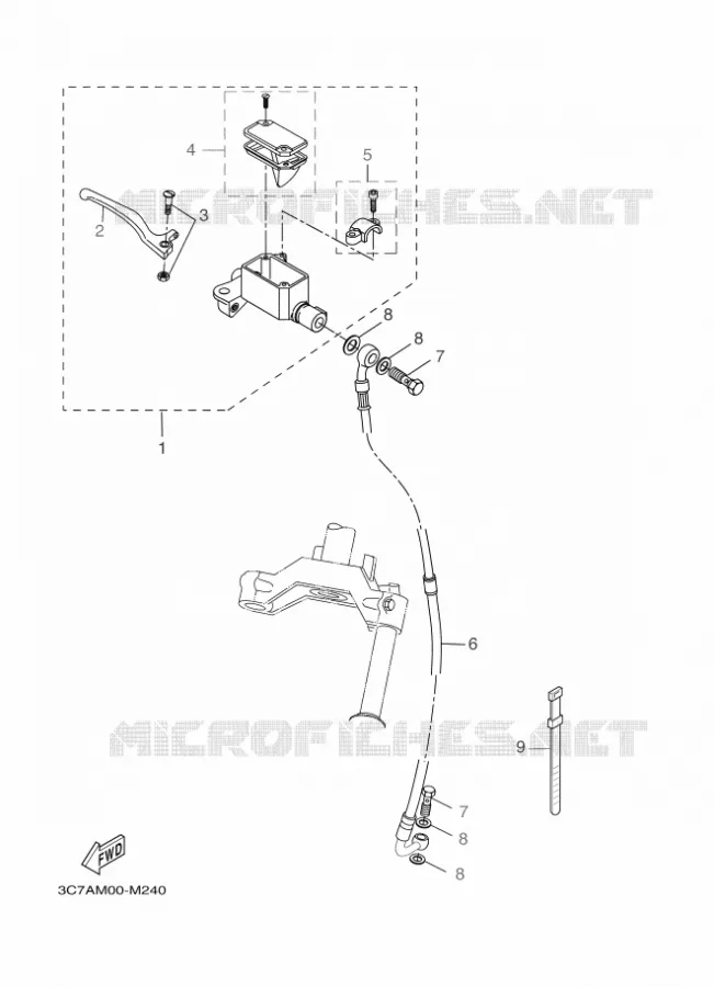 MAITRE CYLINDRE DE FREIN AVANT Yamaha SCOOTER 50 2014 SLIDER  EW50N