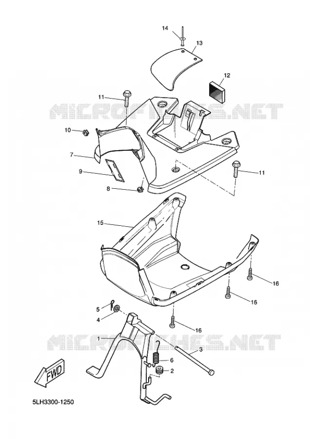 SUPPORT / REPOSE PIEDS Yamaha SCOOTER 50 2014 SLIDER  EW50N