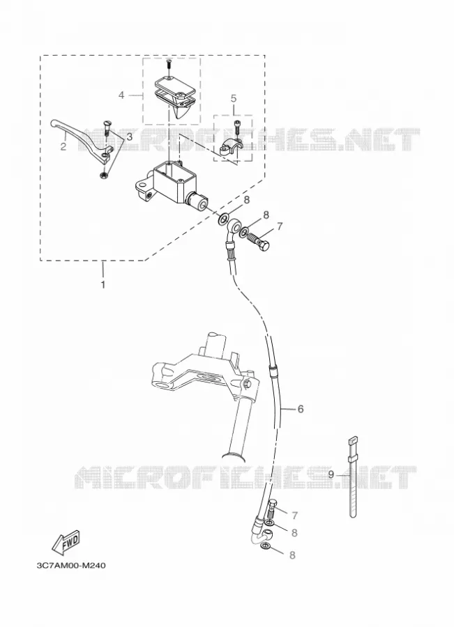 MAITRE CYLINDRE DE FREIN AVANT Yamaha SCOOTER 50 2014 SLIDER  EW50N