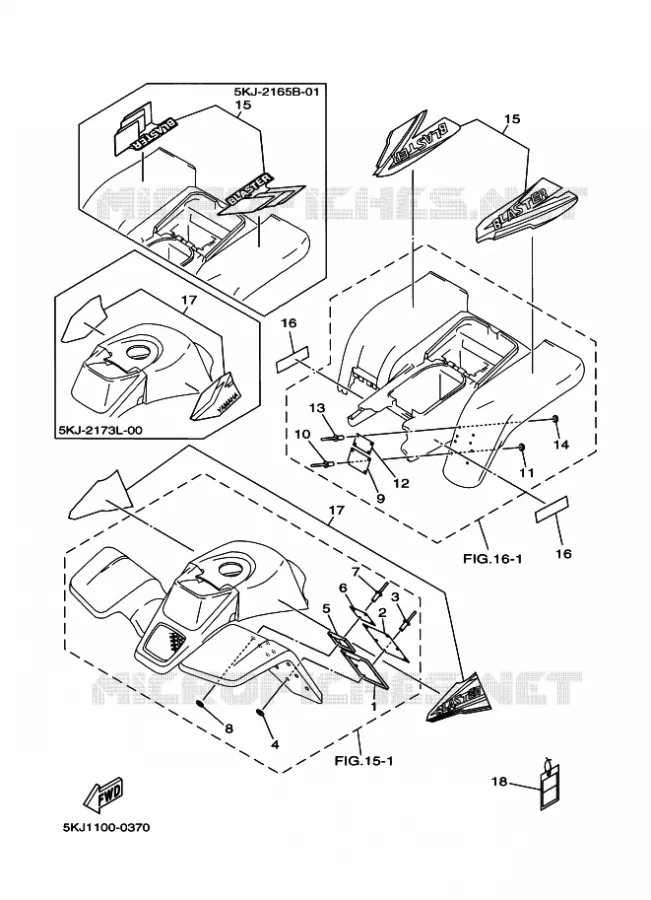 EMBLEME / ETIQUETTE 1 Yamaha QUAD 200 2000 BLASTER  YFS200