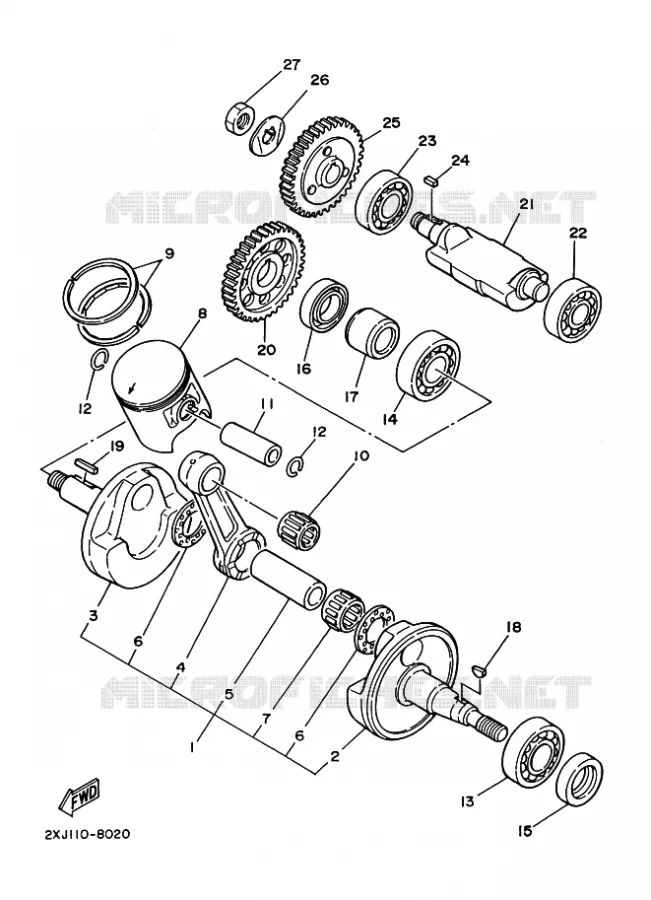 VILEBREQUIN / PISTON Yamaha QUAD 200 2002 BLASTER  YFS200
