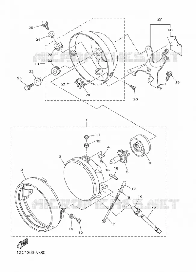 PHARE  Yamaha MOTO 950 2014 BOLT  XVS950CUXV950R