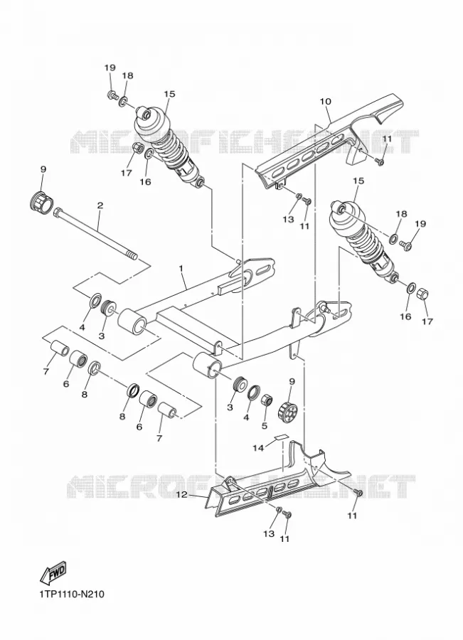 BRAS OSCILLANT / AMORTISSEUR Yamaha MOTO 950 2014 BOLT  XVS950CUXV950R