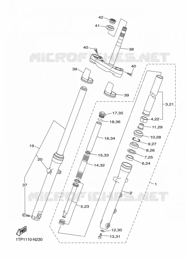FOURCHE Yamaha MOTO 950 2014 BOLT  XVS950CUXV950R
