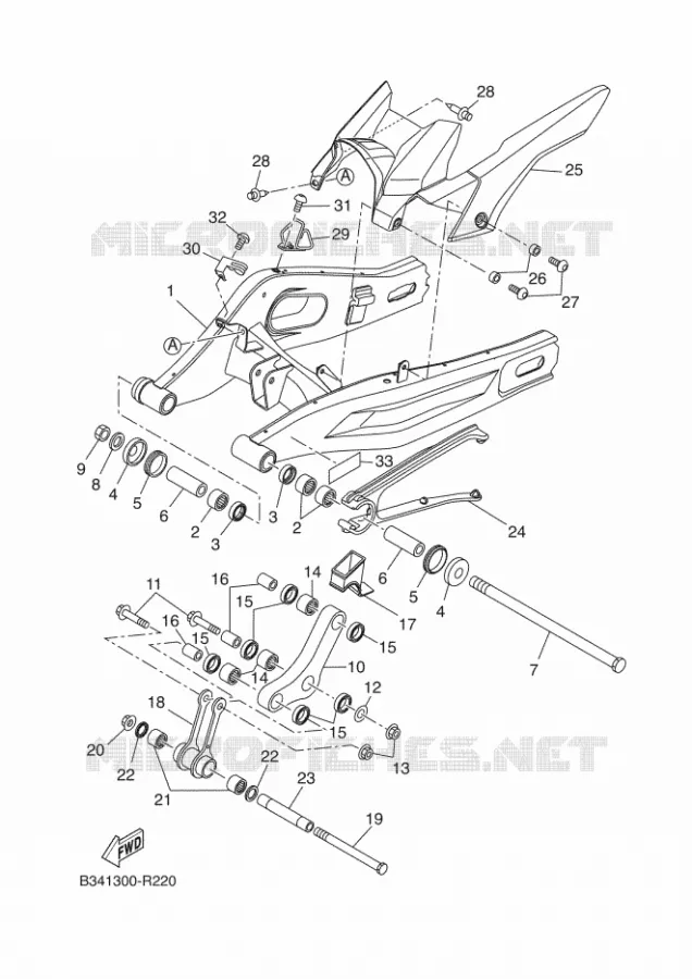 BRAS ARRIERE Yamaha MOTO 700 2016 XSR  MTM690-U