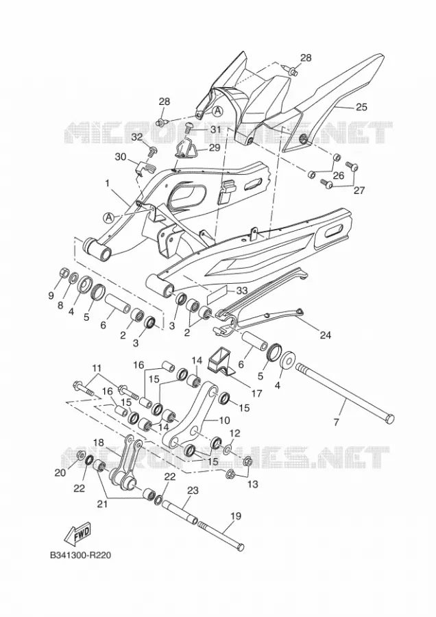 BRAS ARRIERE Yamaha MOTO 700 2016 XSR  MTM690-U
