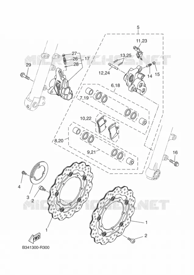 ETRIER DE FREIN AVANT Yamaha MOTO 700 2016 XSR  MTM690-U