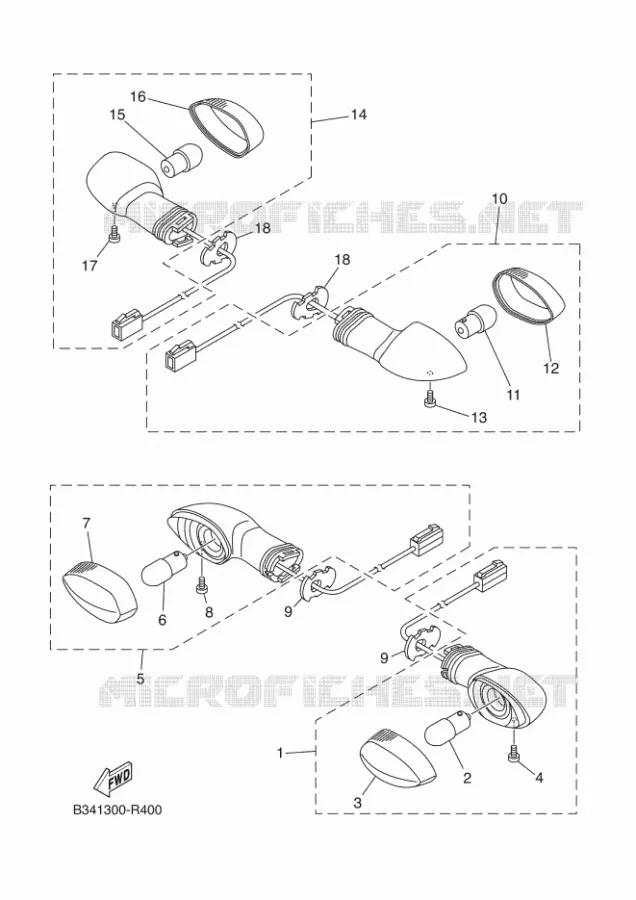 CLIGNOTANT Yamaha MOTO 700 2016 XSR  MTM690-U
