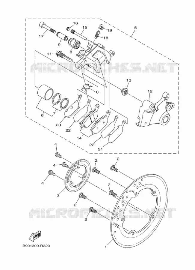 ETRIER DE FREIN ARRIERE Yamaha MOTO 900 2016 XSR  MTM850