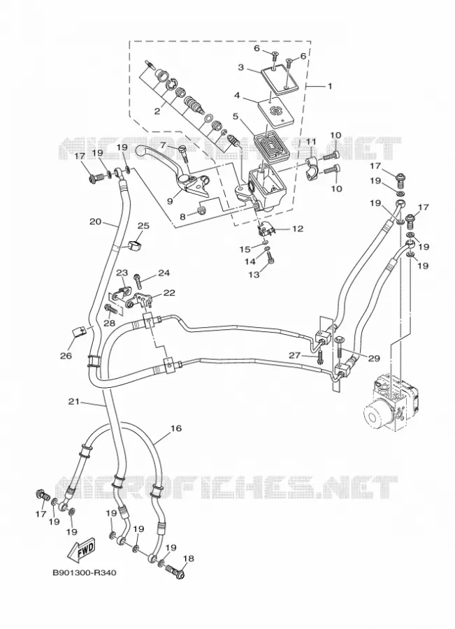 MAITRE CYLINDRE DE FREIN AVANT Yamaha MOTO 900 2016 XSR  MTM850